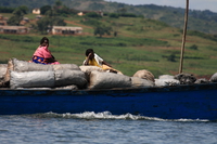 bananna and charol boat Jinja, East Africa, Uganda, Africa