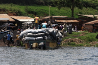 village boat Jinja, East Africa, Uganda, Africa