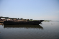 village boats near enteppe Kampala, Enteppe, Bugala Island, East Africa, Uganda, Africa