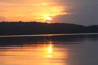 sunset Bugala Island, East Africa, Uganda, Africa