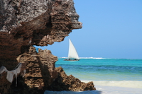view-sail on emerald sea Zanzibar, East Africa, Tanzania, Africa