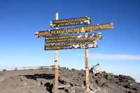 view--sign on uhuru peak tanzania Kilimanjaro, East Africa, Tanzania, Africa