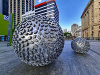 Modern Metal Spherical Sculptures in Brisbane 