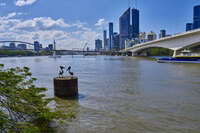 Brisbane River and Cityscape from South Bank 