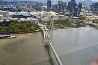 Aerial View of Brisbane River and Cityscape 