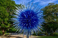 20241103173608_Blue_Glass_Sculpture_in_Botanical_Garden