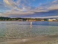 Golden sunset over Lakes Entrance 