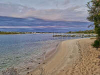 Serene shoreline at Lakes Entrance 