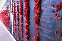 Wall of Remembrance with poppies 