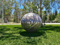 Spherical sculpture near Canberra NGA 