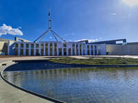 Parliament House with reflection pond 