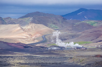 Hverfjall geyser aukery,  Northeast,  Iceland, Europe