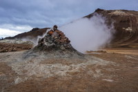 Hverir geyser aukery,  Northeast,  Iceland, Europe