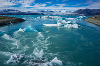 Jokulsarlon Glacier ice floats Snafellsjokull,  East,  Iceland, Europe