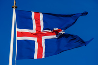 Logberg iceland flag Grundarfjordur,  South,  Iceland, Europe