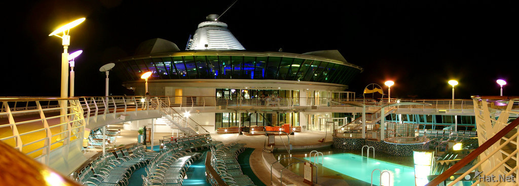 cruise pool at night