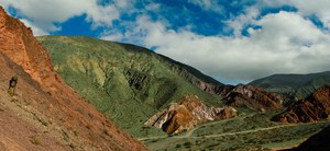 green rolling mountain Purmamarca, Northern Salta Provinces, Argentina, South America