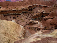 layered rocks Cafayate, Jujuy and Salta Provinces, Argentina, South America