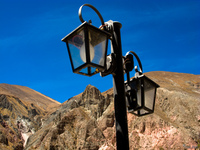 view--lamp post of iruya Tilcara, Iruya, Jujuy and Salta Provinces, Argentina, South America