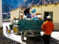 garbage collection in iruya Iruya, Humahuaca, Jujuy and Salta Provinces, Argentina, South America