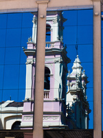 reflection of church tower Salta, Cafayate, Jujuy and Salta Provinces, Argentina, South America