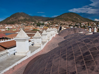 church roof Sucre, Santa Cruz Department, Bolivia, South America