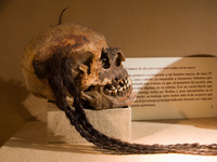 skull with braids Sucre, Santa Cruz Department, Bolivia, South America