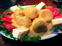 food--bolivian potato disk Potosi, Sucre, Potosi Department, Santa Cruz Department, Bolivia, South America