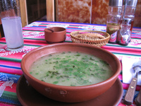 food--vegetarian soup at el germin Sucre, Santa Cruz Department, Bolivia, South America