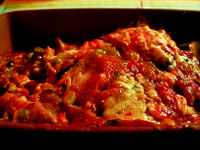 food--vegetarian lasagna Sucre, Santa Cruz, Santa Cruz Department, Bolivia, South America