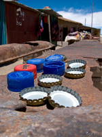 view--caps in colchani Salar de Uyuni, Potosi Department, Bolivia, South America