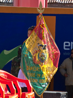 flag rising in uyuni Uyuni, Potosi, Potosi Department, Bolivia, South America