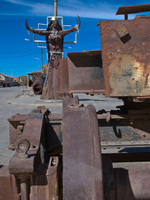 iron maiden and the railway relic Uyuni, Potosi, Potosi Department, Bolivia, South America