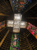 cross above cathedral metropolitana Rio de Janeiro, Rio de Janeiro, Brazil, South America