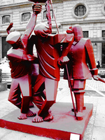 red body guards of centro cultural banco do brasil Rio de Janeiro, Rio de Janeiro, Brazil, South America