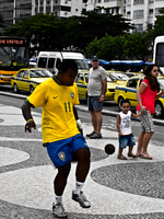 brazilian football player at copacabana beach Rio de Janeiro, Rio de Janeiro, Brazil, South America
