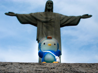 hello kitty and christo redentor Rio de Janeiro, Rio de Janeiro, Brazil, South America