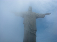 christ in mist Rio de Janeiro, Rio de Janeiro, Brazil, South America