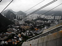 cable cart ascending Rio de Janeiro, Rio de Janeiro, Brazil, South America
