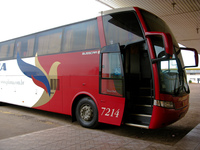 transport--pluma bus to iguassu Foz do Iguassu, Puerto Iguassu, Parana (PR), Misiones, Brazil, South America