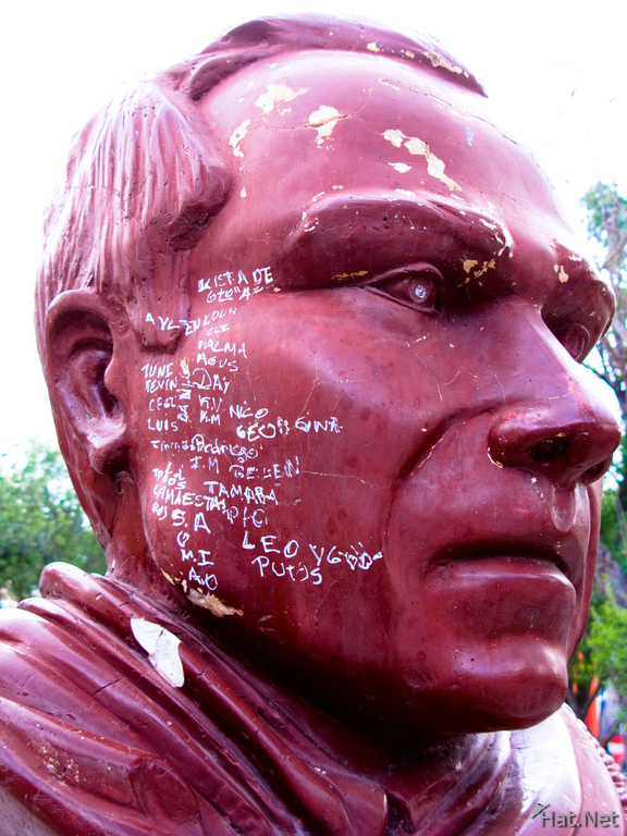 view--writing on face