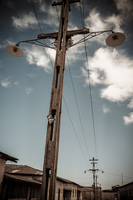 Humberstone power pole Pozo Almonte,  Región de Tarapacá,  Chile, South America