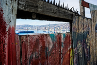 Window to Valparaiso Port Bustamante - Capampagne,  Valparaíso,  Región de Valparaíso,  Chile, South America