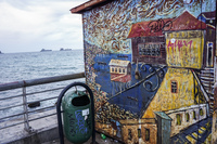 Valparaiso Street Art by the beach Valparaíso,  Región de Valparaíso,  Chile, South America