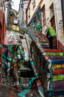 Colorful Alley in Valparaiso Valparaíso,  Región de Valparaíso,  Chile, South America