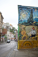 Bed and breakfast mural of Valparaiso Valparaíso,  Región de Valparaíso,  Chile, South America