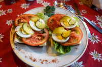 food--veggie sandwich at Bar Suizo VGB,  Córdoba,  Argentina, South America