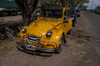 Old Yellow Car in Maipu Maipu, Mendoza, Argentina, South America