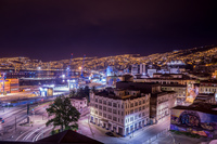 Valparaiso Night Street Aduana,  Valparaíso,  Región de Valparaíso,  Chile, South America